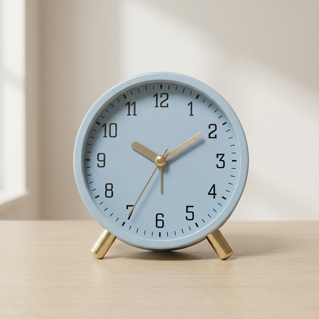 Table Clock Scandinavian Silent Movement Metal Glass Battery Powered 0