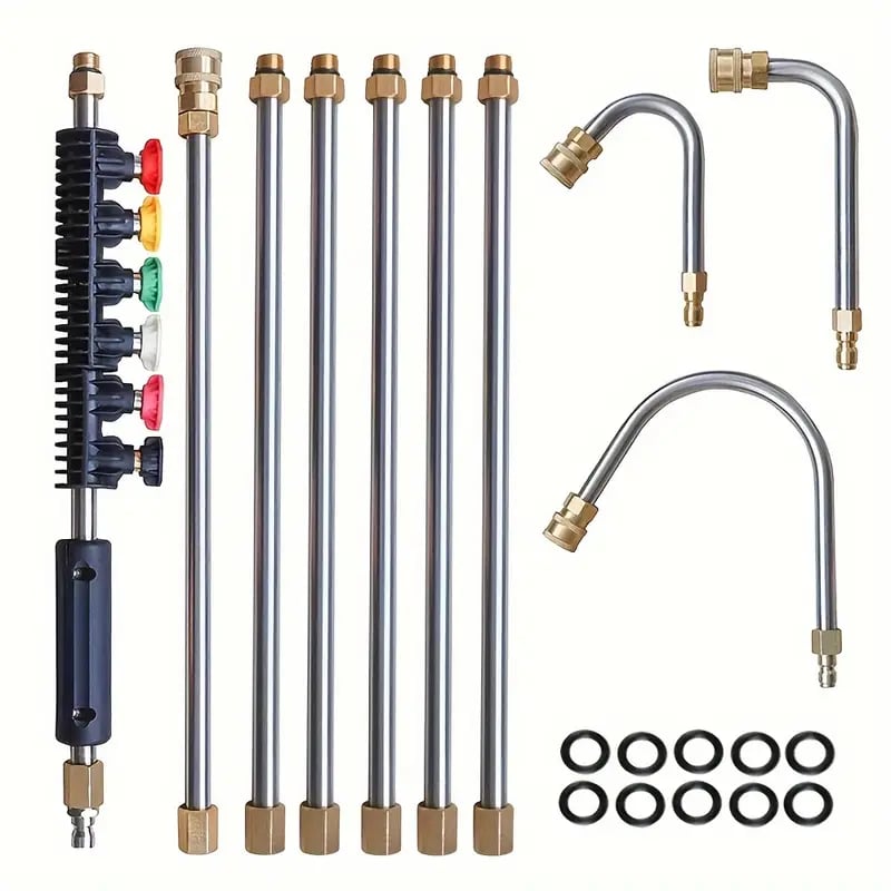 Telescoping Pressure Washer Wand Set | 24FT Extension with Secure Locking System ? Safe Cleaning for High-Reach Areas 2