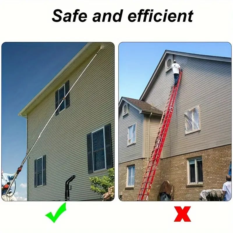 Telescoping Pressure Washer Wand Set | 24FT Extension with Secure Locking System ? Safe Cleaning for High-Reach Areas 6