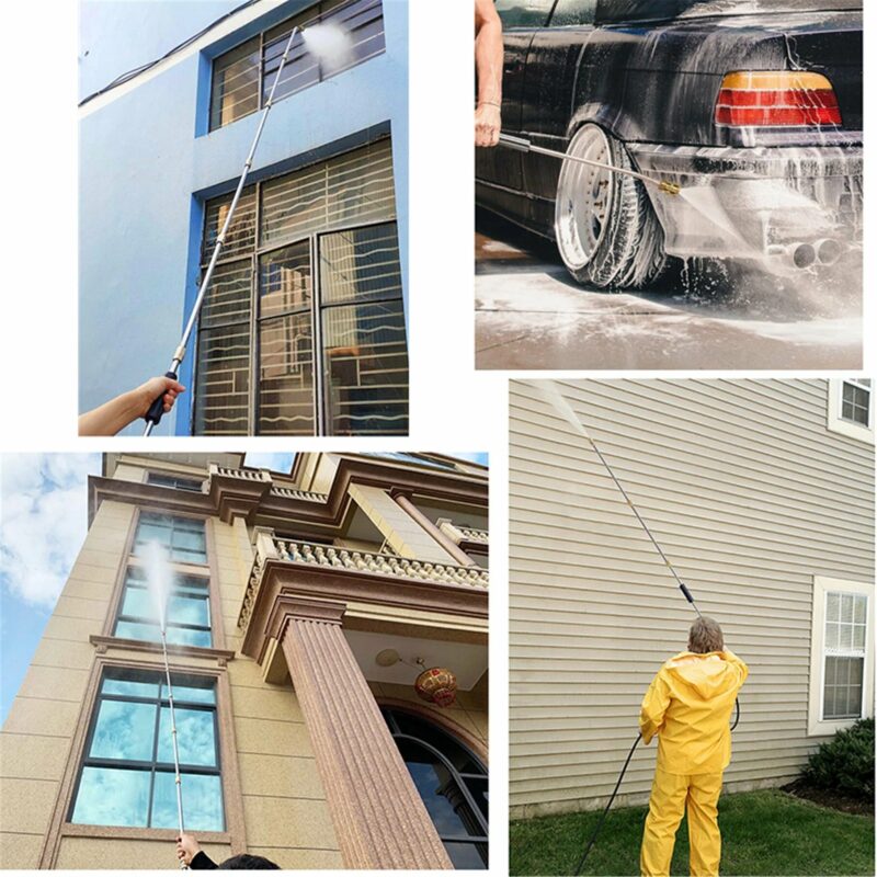 Telescoping Pressure Washer Wand Set | 24FT Extension with Secure Locking System ? Safe Cleaning for High-Reach Areas 7