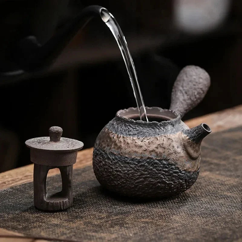 Textured Clay Kyusu Teapot - 220ml 4
