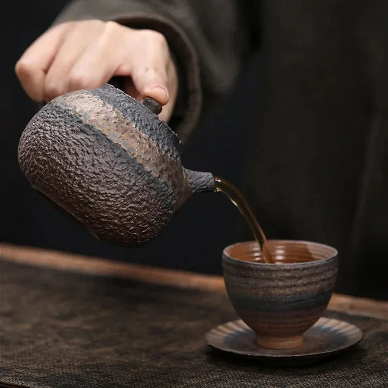 Textured Clay Kyusu Teapot - 220ml 5