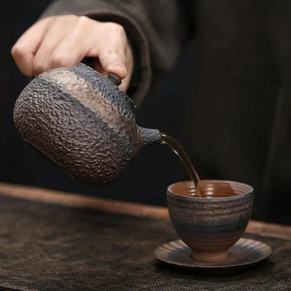 Textured Clay Kyusu Teapot - 220ml 5