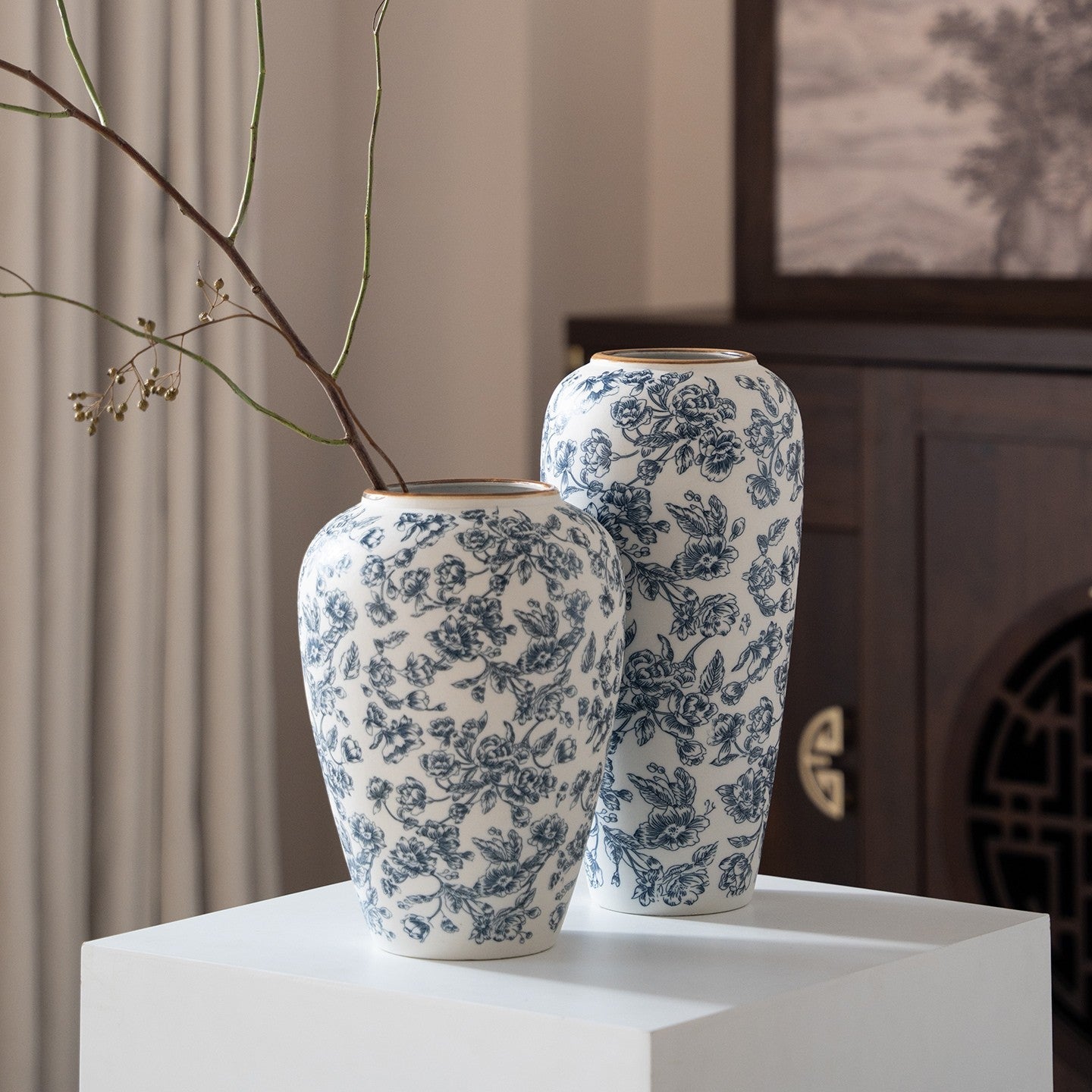 "The Willow Garden" Collection | Blue & White Chinoiserie Vases 5