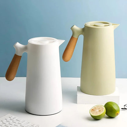 Royelle 1L Insulated Thermal Coffee Carafe With Wood Handle