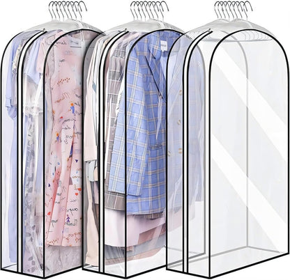 Transparent Garment Covers with Inserts – 6-Pack Side Zipper Storage Covers 0