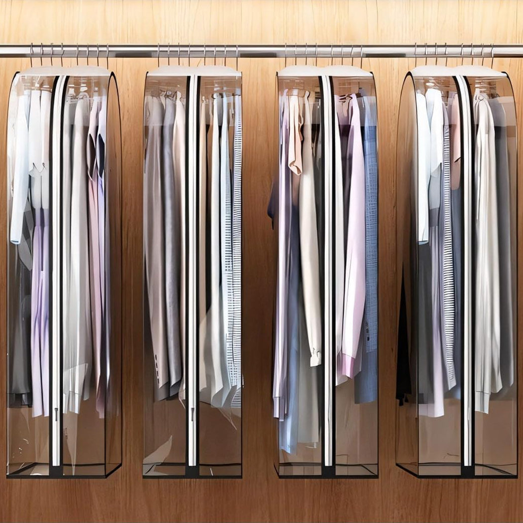 Transparent Garment Covers with Inserts – 6-Pack Side Zipper Storage Covers 5