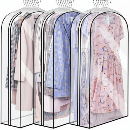 Transparent Garment Covers with Inserts – 6-Pack Side Zipper Storage Covers 6
