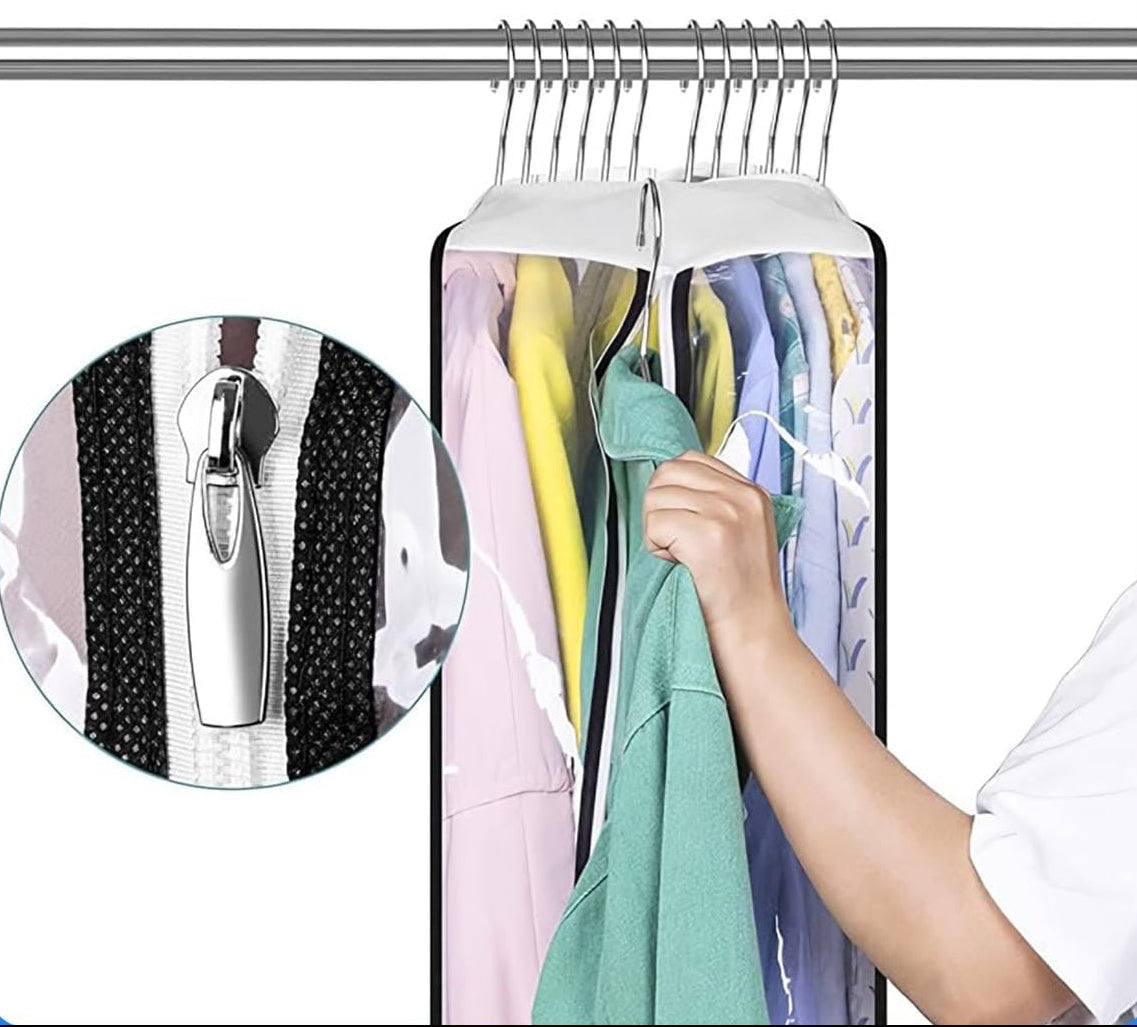 Transparent Garment Covers with Inserts – 6-Pack Side Zipper Storage Covers 8