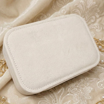 Travel Jewelry Case | Double Layer | Velvet Lining | 3 Compartments | Compact | 16x11x5cm 2