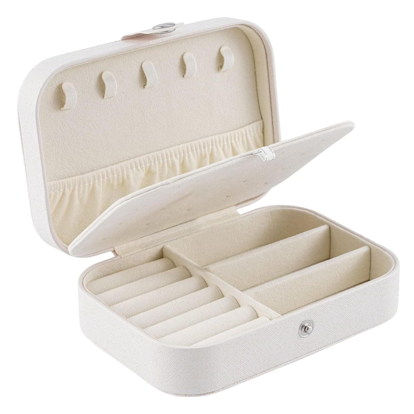 Travel Jewelry Case | Double Layer | Velvet Lining | 3 Compartments | Compact | 16x11x5cm 4