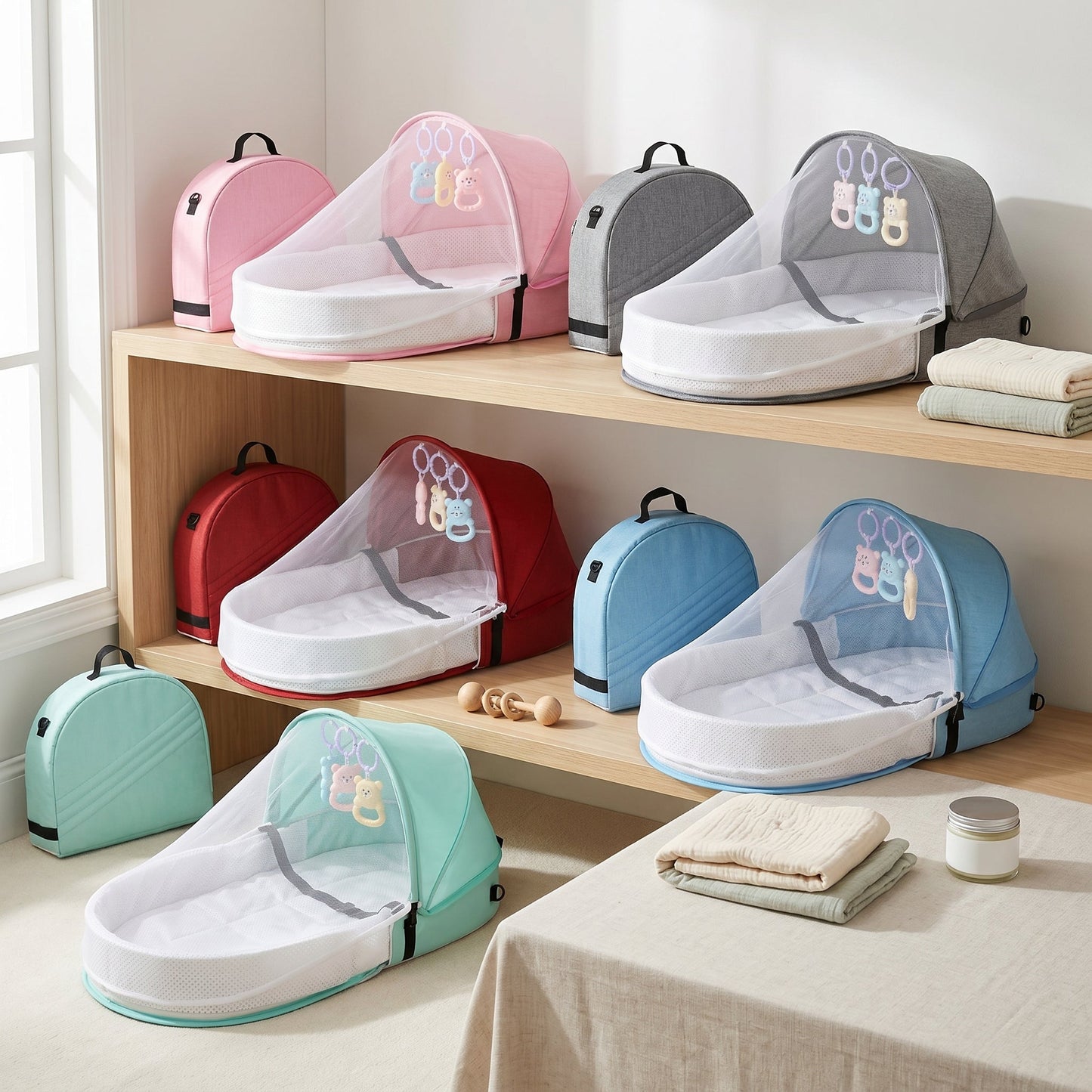Travel Mosquito Baby Bed | Breathable Mesh Canopy | Pop-Up | Foldable | Indoor & Outdoor 2
