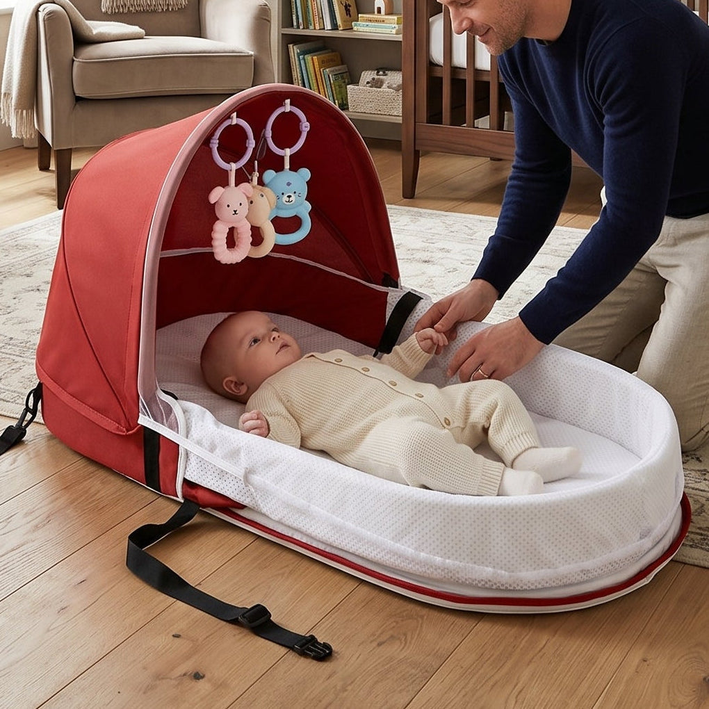 Travel Mosquito Baby Bed | Breathable Mesh Canopy | Pop-Up | Foldable | Indoor & Outdoor 3