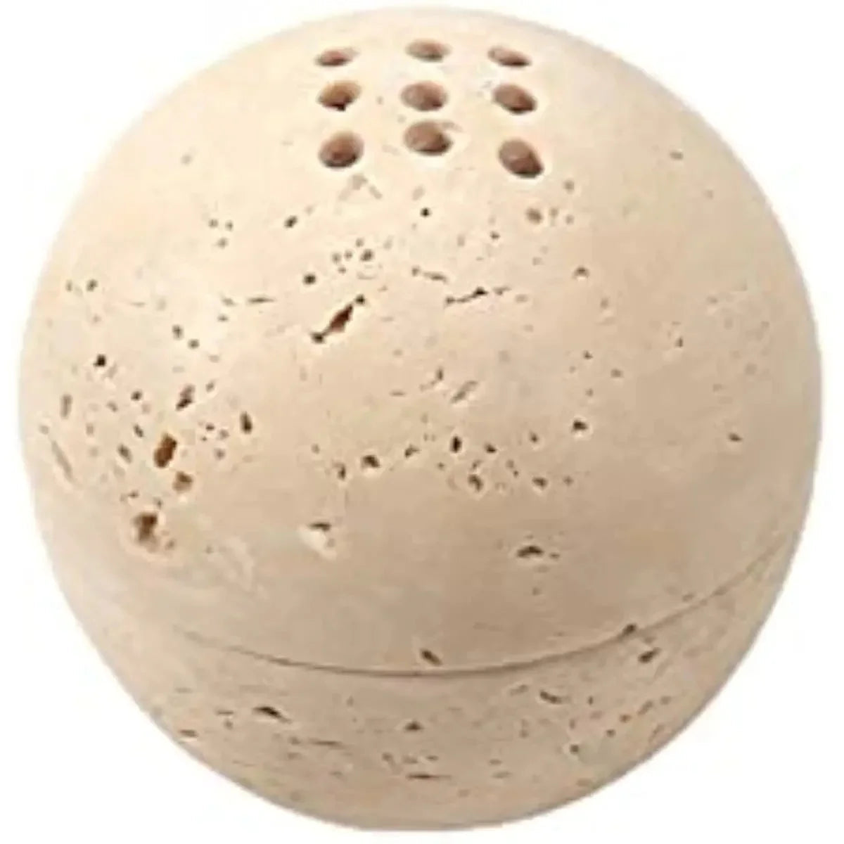 Royora Travertine Stone Orb Incense Burner - Elegant Home Decor and Aromatherapy