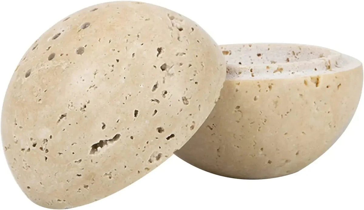 Royora Travertine Stone Orb Incense Burner - Elegant Home Decor and Aromatherapy