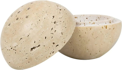 Royora Travertine Stone Orb Incense Burner - Elegant Home Decor and Aromatherapy