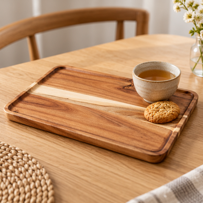 Royeva Solid Acacia Wood Cutting Board With Juice Groove