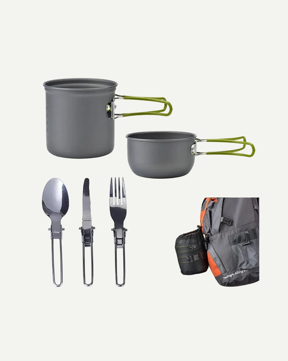 Ultralight Camping Cookware Set | Hard Anodized Aluminum | 430g | 1–2 Person | Complete Kit 1