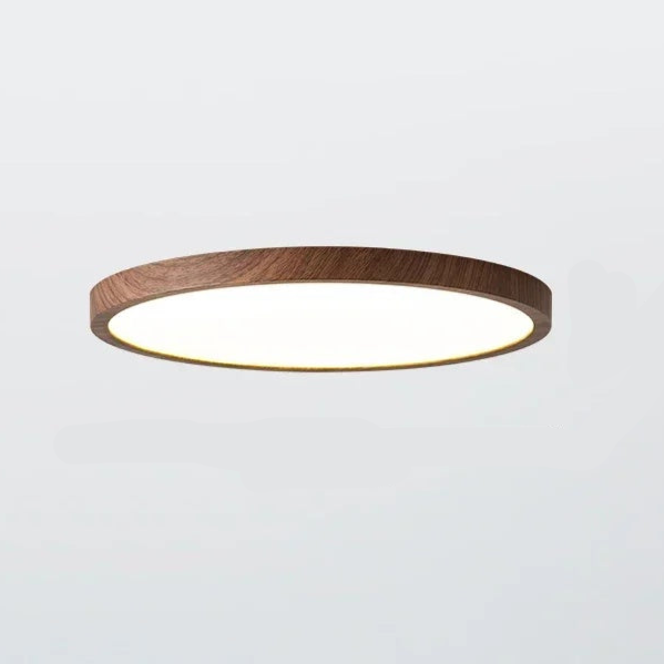 Ultrathin LED Ceiling Light with Adjustable Brightness and Walnut Finish 0