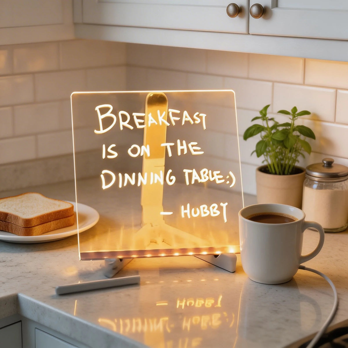 Vibrant Modern LED Writable Message Board Table Lamp 0