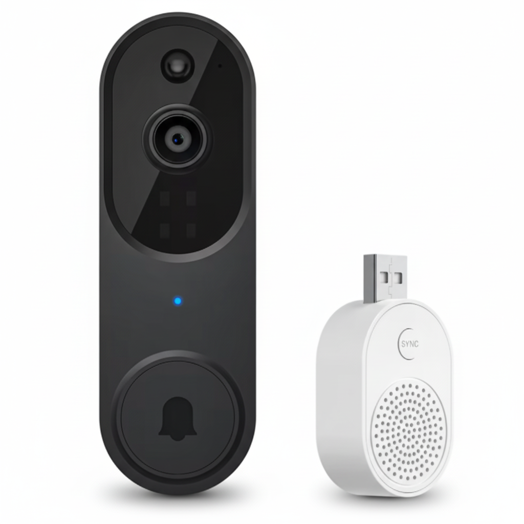 Video Doorbell Camera | HD Night Vision | Person Detection | Two-Way Audio | WiFi | Indoor Receiver 1