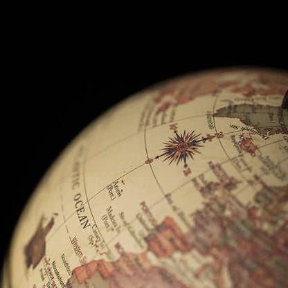 Vintage Wooden World Globe with Metal Stand 4