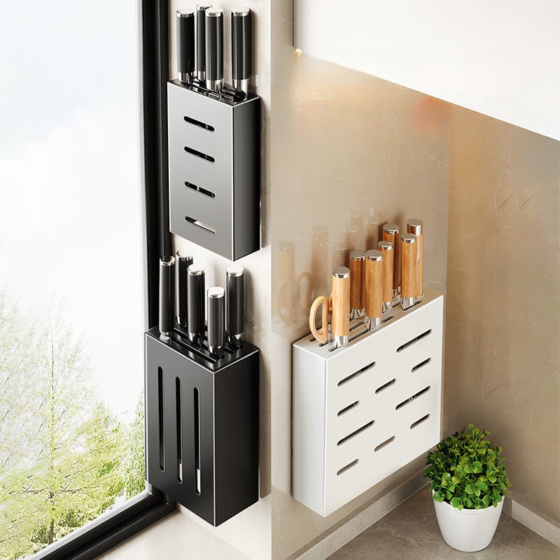 Wall-Mounted Knife Holder for Kitchen Organization - No-Drill Adhesive Knife Storage 2
