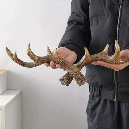 Wall Mounted Coat Rack Resin Antler Design Multi Hook Entryway Storage 3