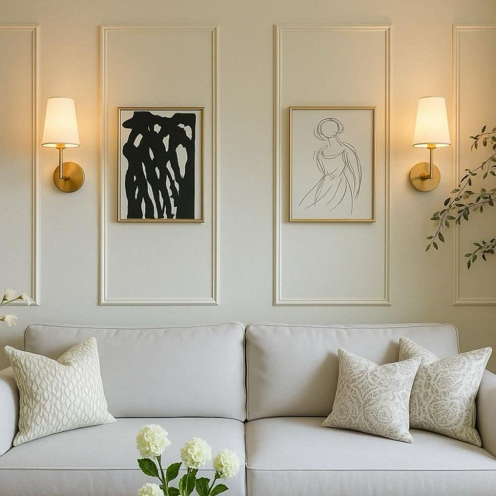 Wireless Fabric Wall Sconce Lights with Remote Control - Dimmable 2-Pack 0