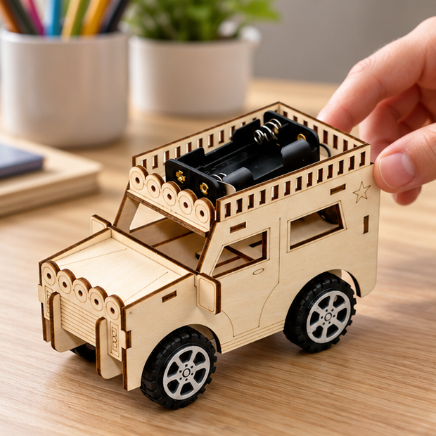 Royeva Wooden STEM Building Toy Educational Car Kit For Kids