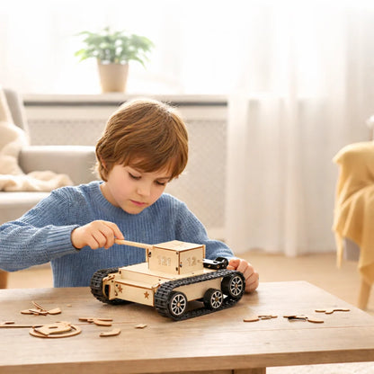Wooden DIY STEM Car Building Kit Creative Learning Toy for Kids 7