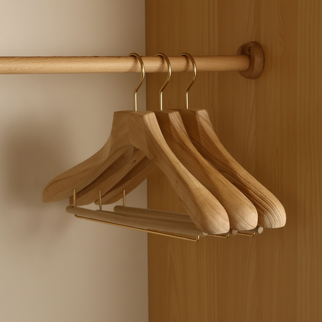 Royora Cedar Wood Hangers with Adjustable Clips for Skirts & Trousers