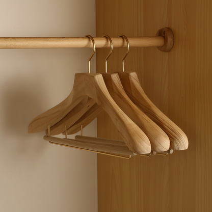 Royora Cedar Wood Hangers with Adjustable Clips for Skirts & Trousers