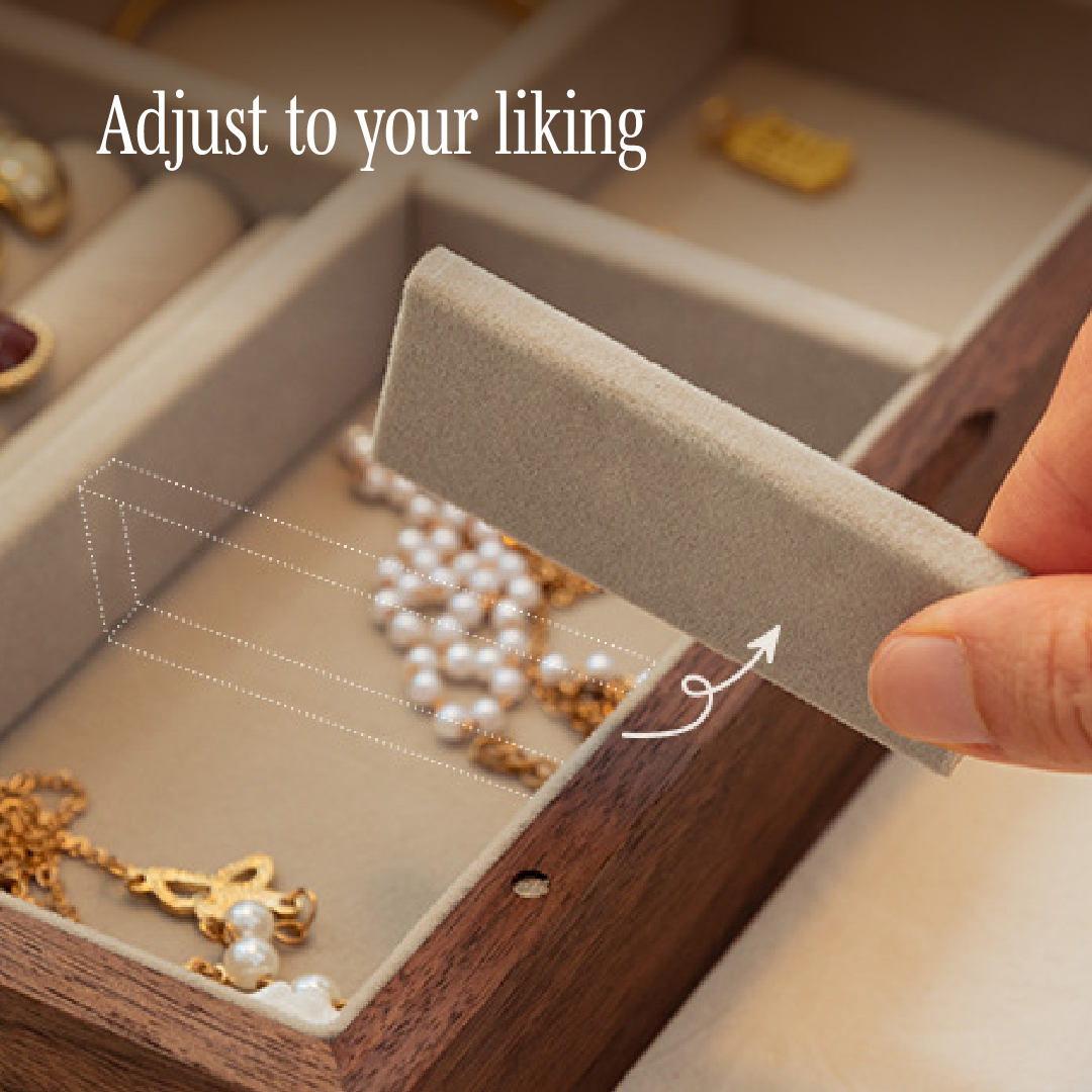Wooden Jewelry Box | Velvet Lining | Multiple Compartments | Natural Wood Finish 2