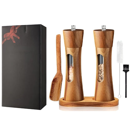 Wooden Salt and Pepper Mill – Elegant Design with Adjustable Grind Settings for the Kitchen or Dining Table 3