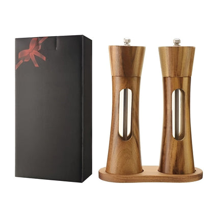 Wooden Salt and Pepper Mill – Elegant Design with Adjustable Grind Settings for the Kitchen or Dining Table 4