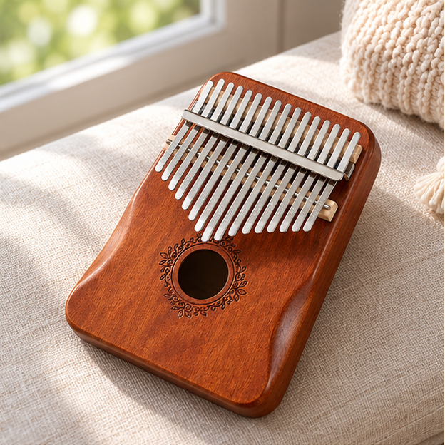 Royelle 17 Key Mahogany Wood Kalimba Thumb Piano-Beginner Finger Instrument