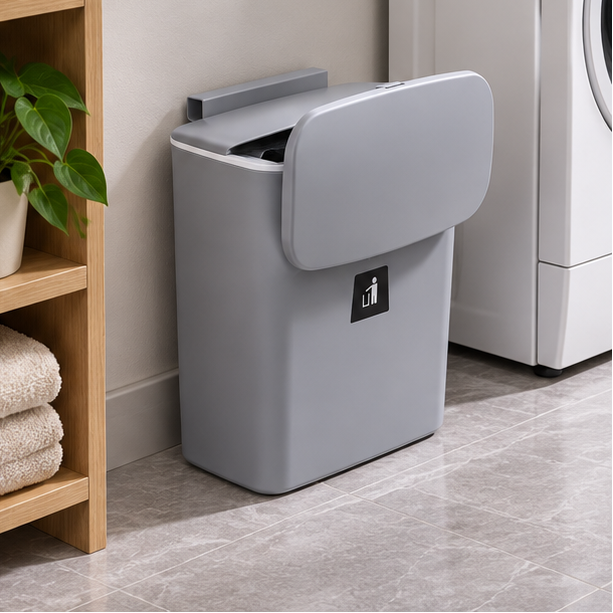 Royeva Slim Wall Mounted Trash Can With Odor Seal-Kitchen Waste Bin
