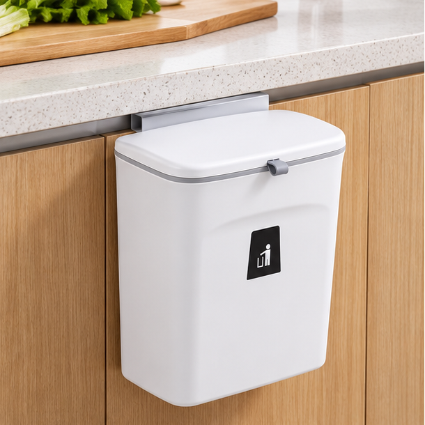 Royeva Slim Wall Mounted Trash Can With Odor Seal-Kitchen Waste Bin