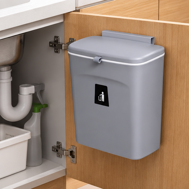 Royeva Slim Wall Mounted Trash Can With Odor Seal-Kitchen Waste Bin