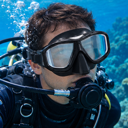 Royelle Panoramic Scuba Diving Mask-Anti Fog Snorkeling Goggles White