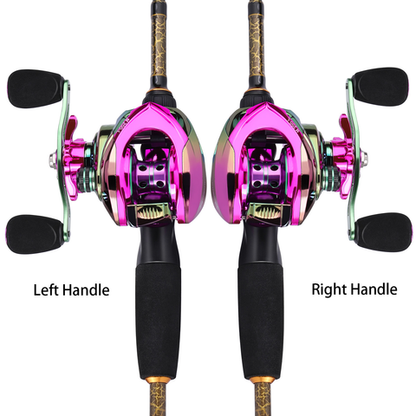 Royelle Baitcasting Fishing Rod And Reel Combo-Portable Carbon Fiber Pole