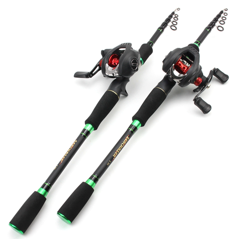 Novara Portable Carbon Fiber Baitcasting Fishing Rod And Reel Combo