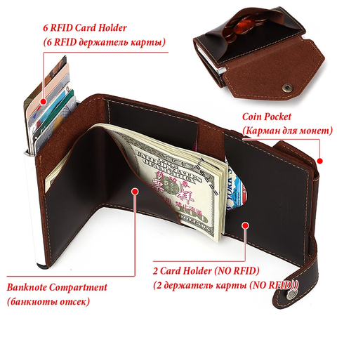 Royeva Rfid Blocking Leather Minimalist Card Holder Wallet