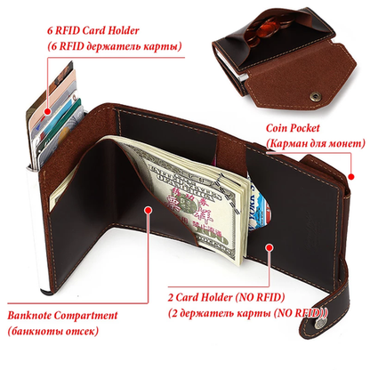 Royeva Rfid Blocking Leather Minimalist Card Holder Wallet
