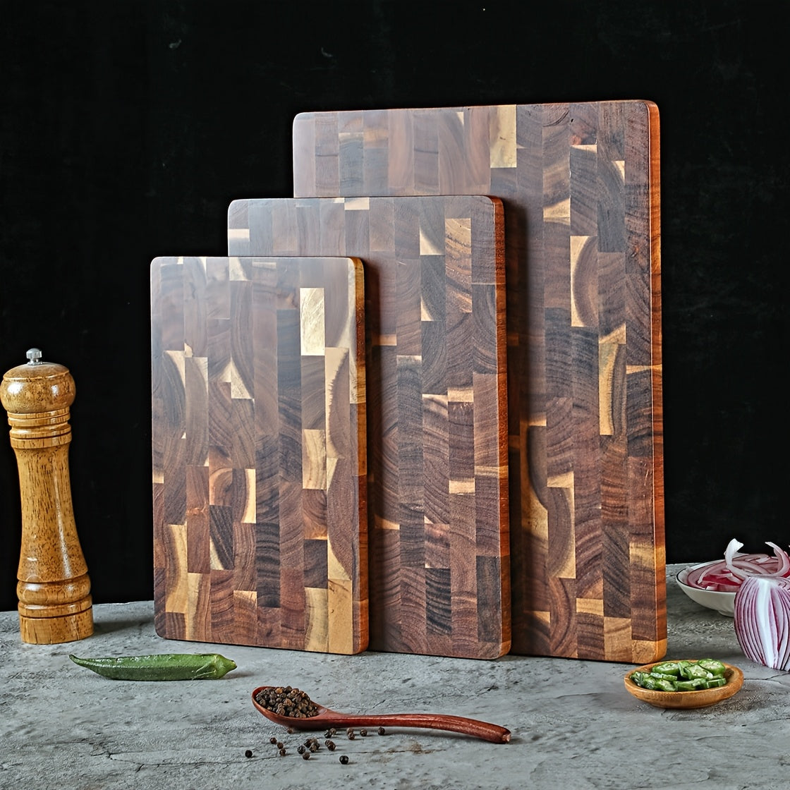 Eloria Acacia Wood End Grain Cutting Board for Kitchen Prep & Serving