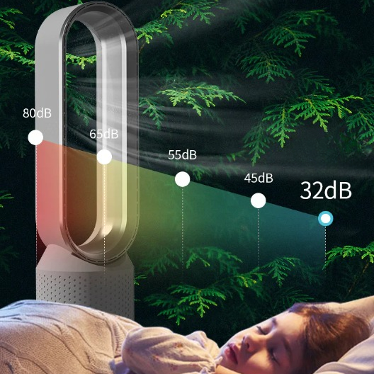 Royeva Bladeless Tower Fan And Air Purifier With UV Ionisation White
