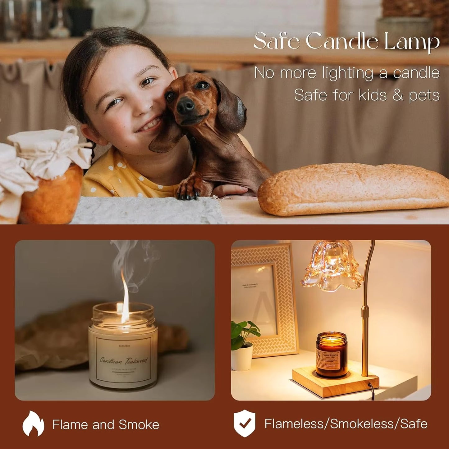 Sovere Candle Warmer Lamp with Timer, Adjustable Height for Wax Melts