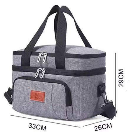 Sovere Insulated Lunch Bag - Large Capacity Double Layer Cooler Tote for Travel & Picnics