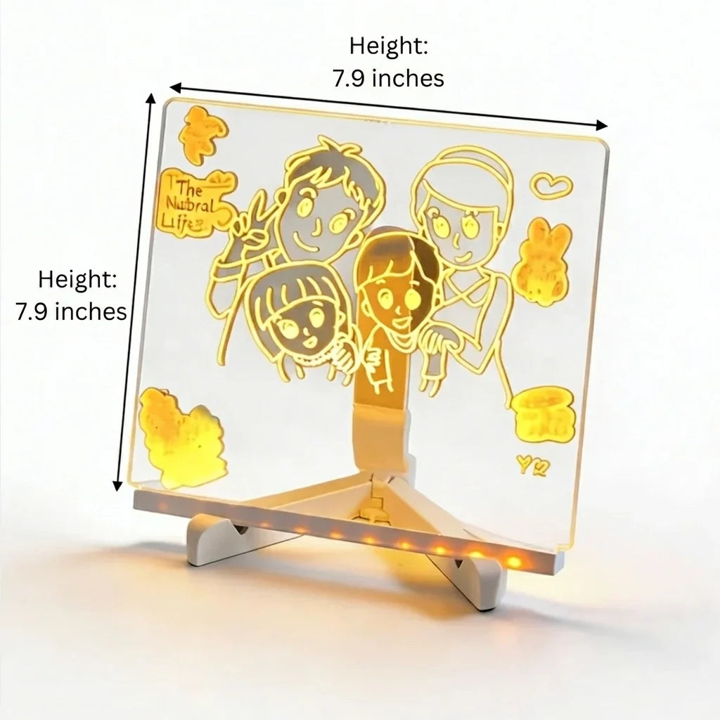 Royelle LED Writable Message Board Acrylic Night Light Table Lamp